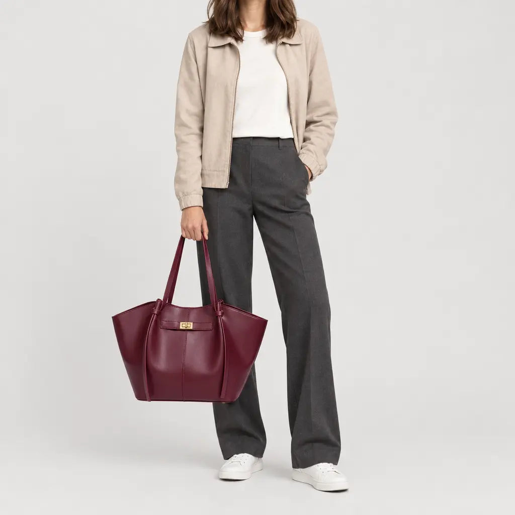 Sac à main femme en forme d’aile - bordeaux
