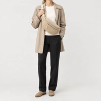 Sac banane femme en velours côtelé - beige