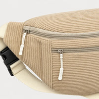 Sac banane femme en velours côtelé - beige