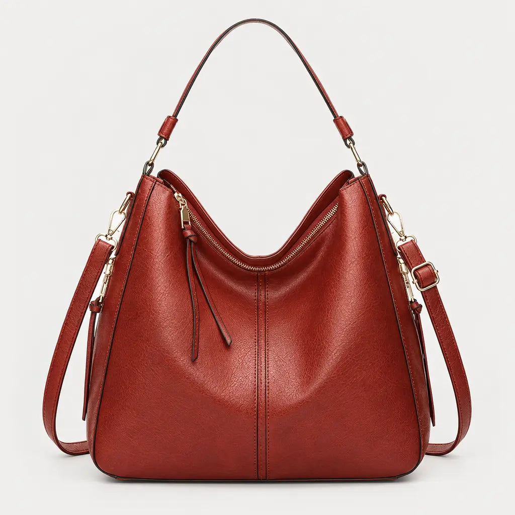 Sac à main femme à poche latérale - rouge
