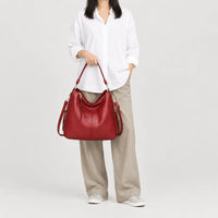 Sac à main femme à poche latérale - rouge