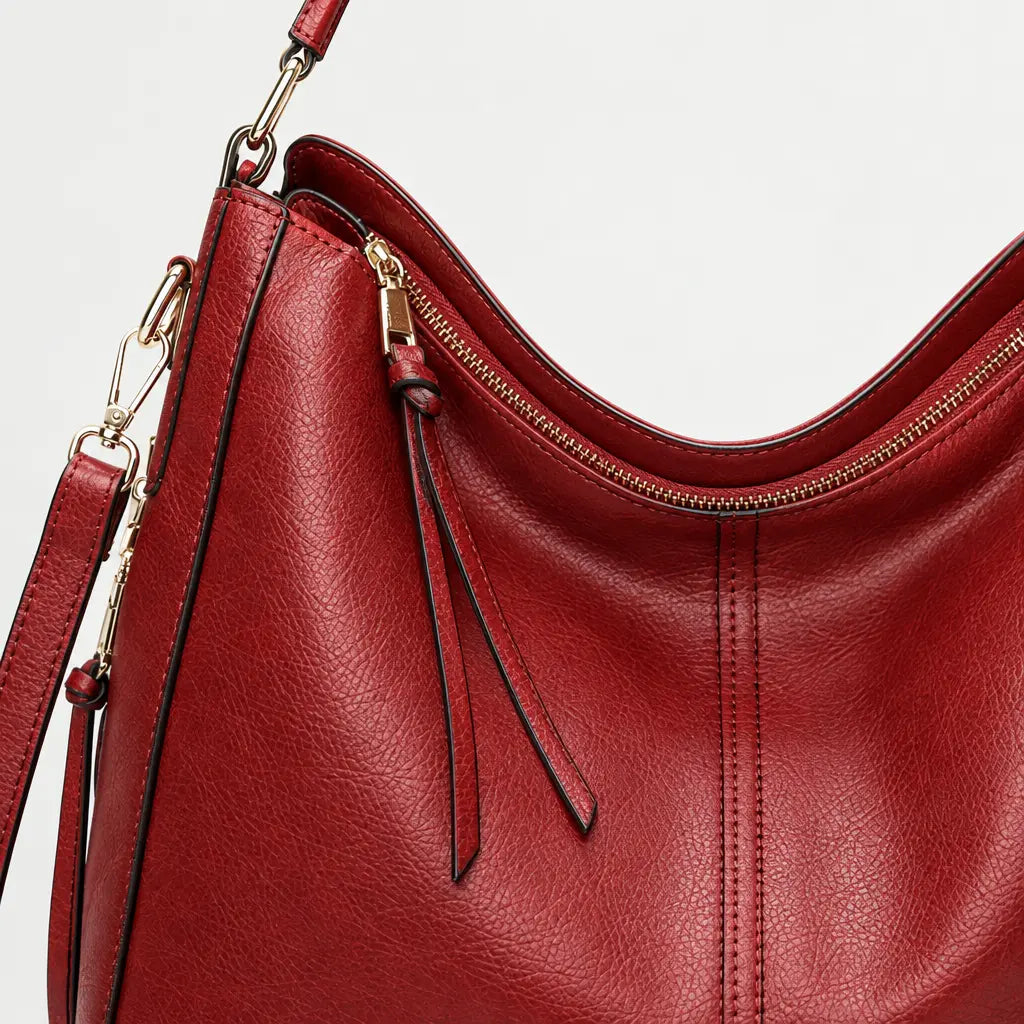 Sac à main femme à poche latérale - rouge