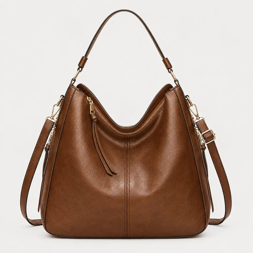 Sac à main femme à poche latérale - marron