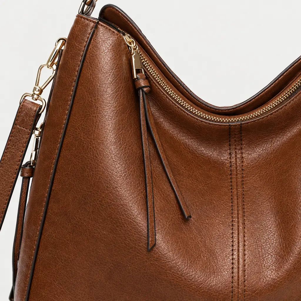 Sac à main femme à poche latérale - marron