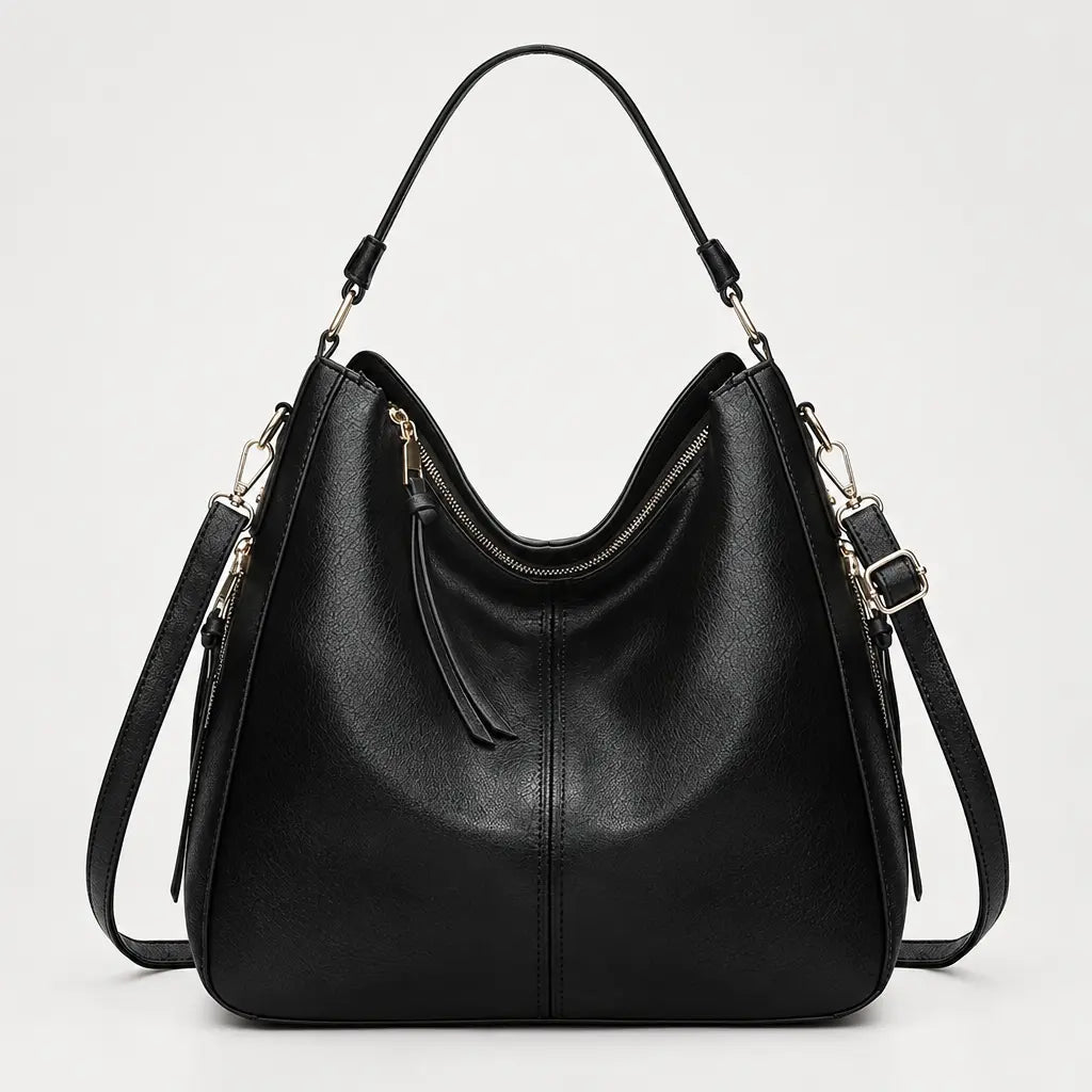 Sac à main femme à poche latérale - noir