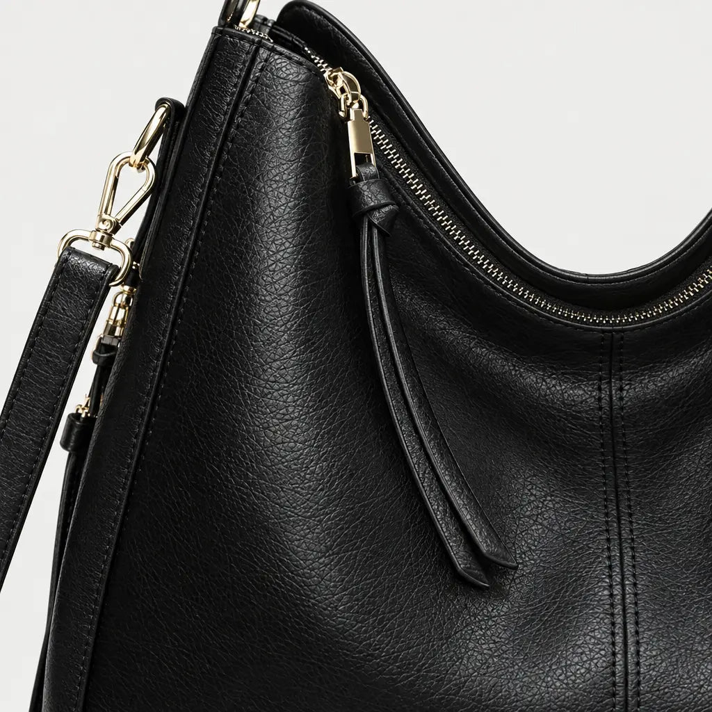 Sac à main femme à poche latérale - noir