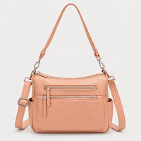 Sac à main femme en cuir véritable - abricot