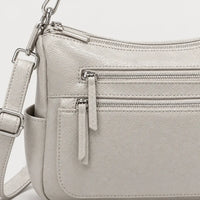 Sac à main femme en cuir véritable - gris blanc