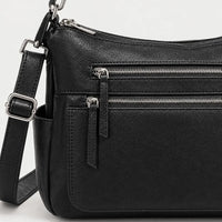 Sac à main femme en cuir véritable - noir