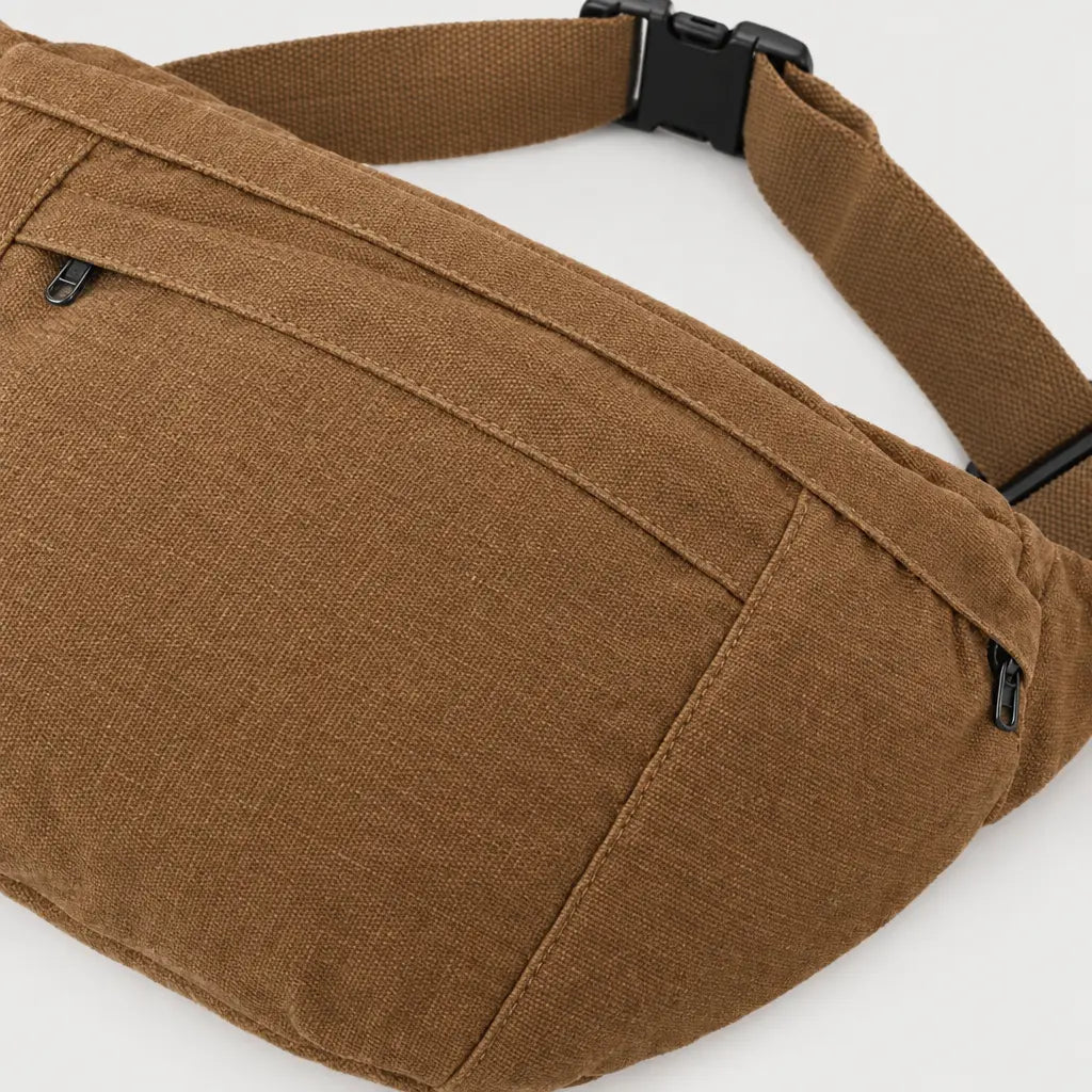 Sac banane unisexe en toile - Marron Clair