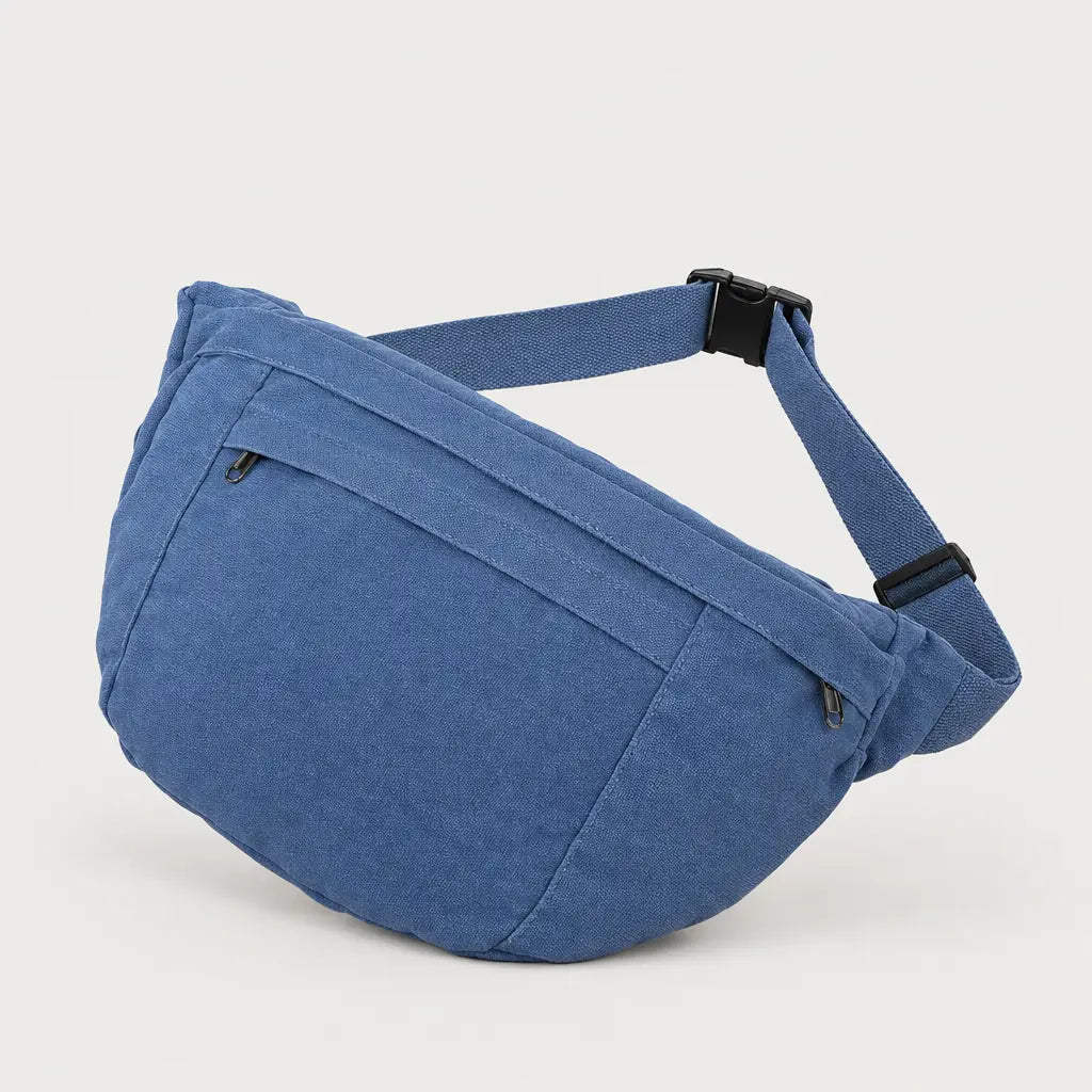 Sac banane unisexe en toile - Bleu