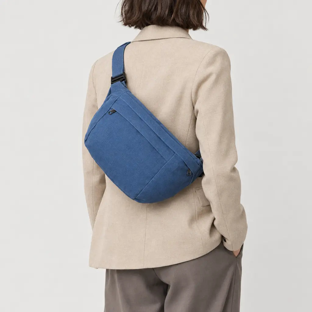 Sac banane unisexe en toile - Bleu