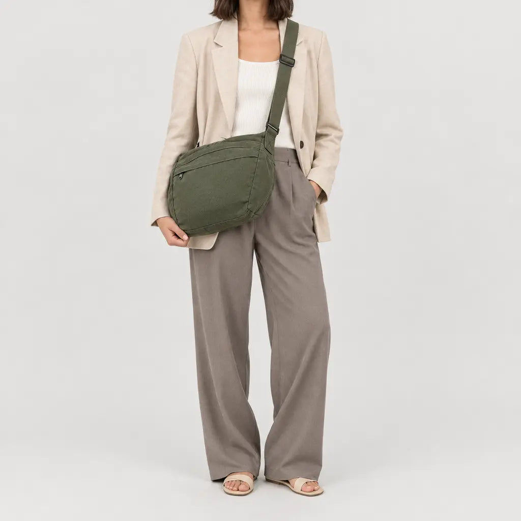 Sac banane unisexe en toile - Vert Armee