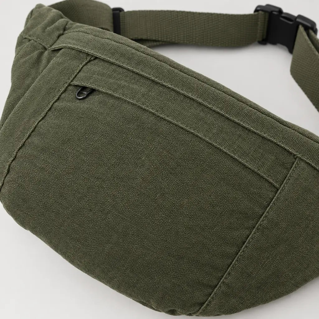 Sac banane unisexe en toile - Vert Armee