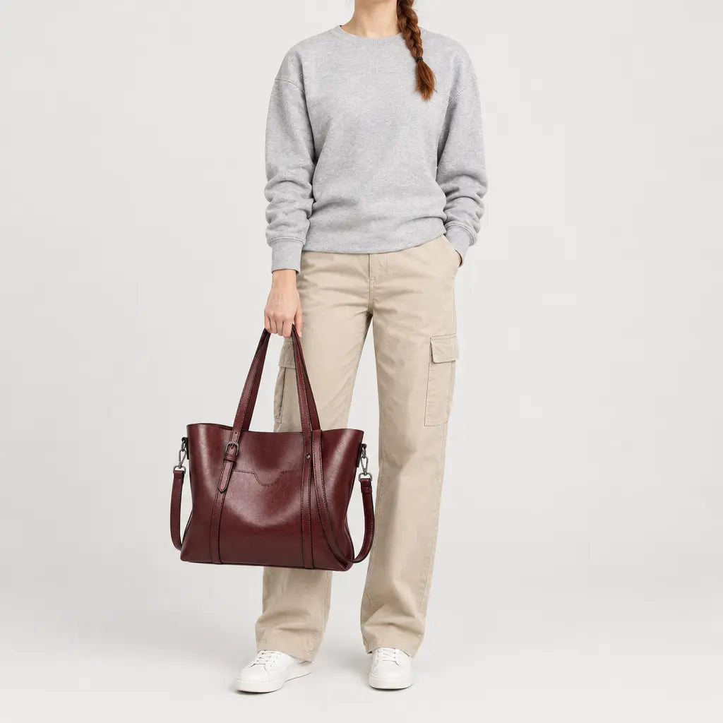 Sac à main femme imperméable - rouge bordeaux