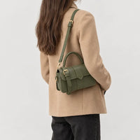 Sac à main carré femme en simili cuir - vert 21x12x8
