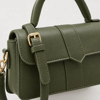 Sac à main carré femme en simili cuir - vert 21x12x8
