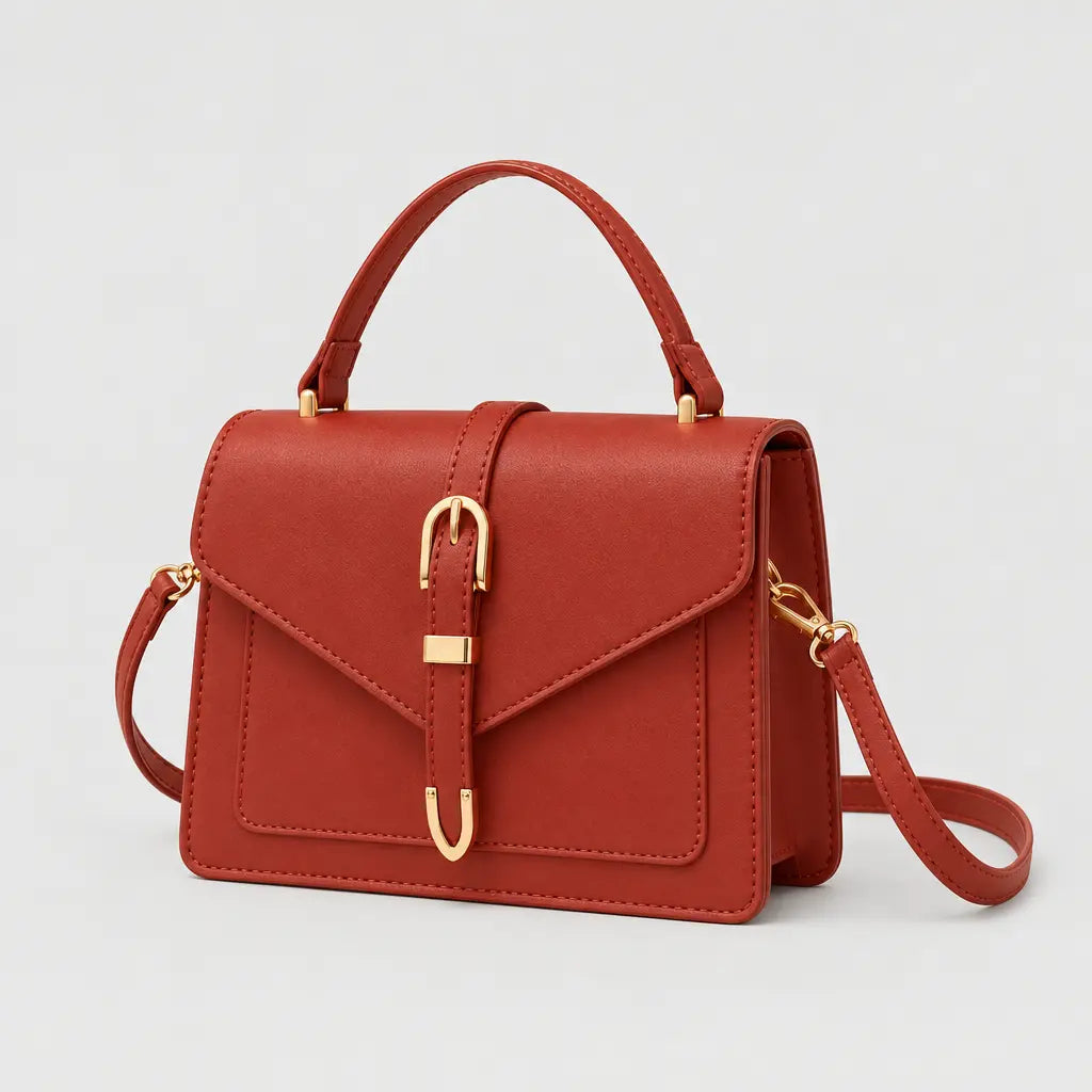 Mini sac bandoulière femme à rabat - rouge