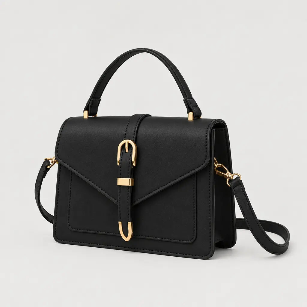 Mini sac bandoulière femme à rabat - noir