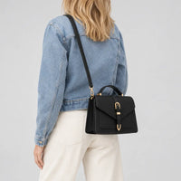 Mini sac bandoulière femme à rabat - noir