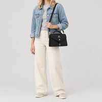 Mini sac bandoulière femme à rabat - noir