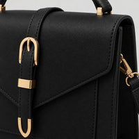 Mini sac bandoulière femme à rabat - noir
