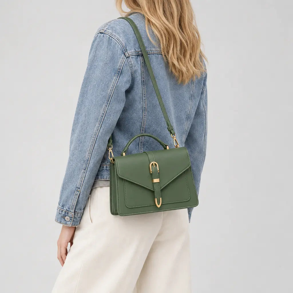 Mini sac bandoulière femme à rabat - vert