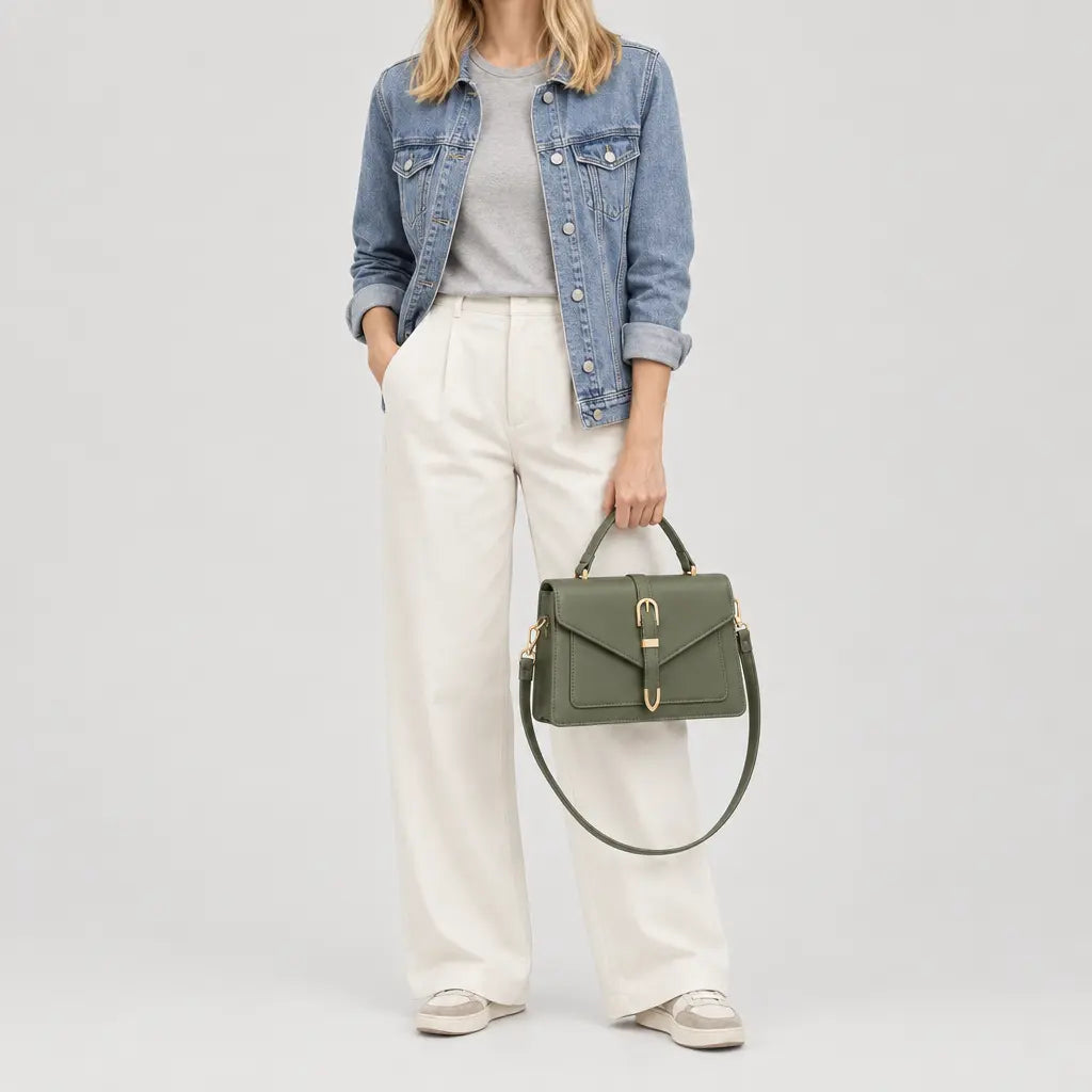 Mini sac bandoulière femme à rabat - vert