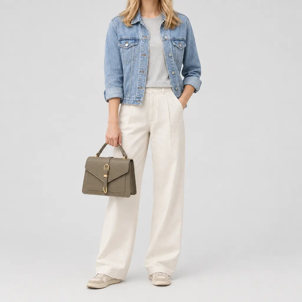 Mini sac bandoulière femme à rabat - kaki