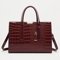 Sac à main femme motif croco - rouge bordeaux