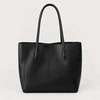 Sac cabas femme à ouverture large - noir