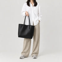 Sac cabas femme à ouverture large - noir