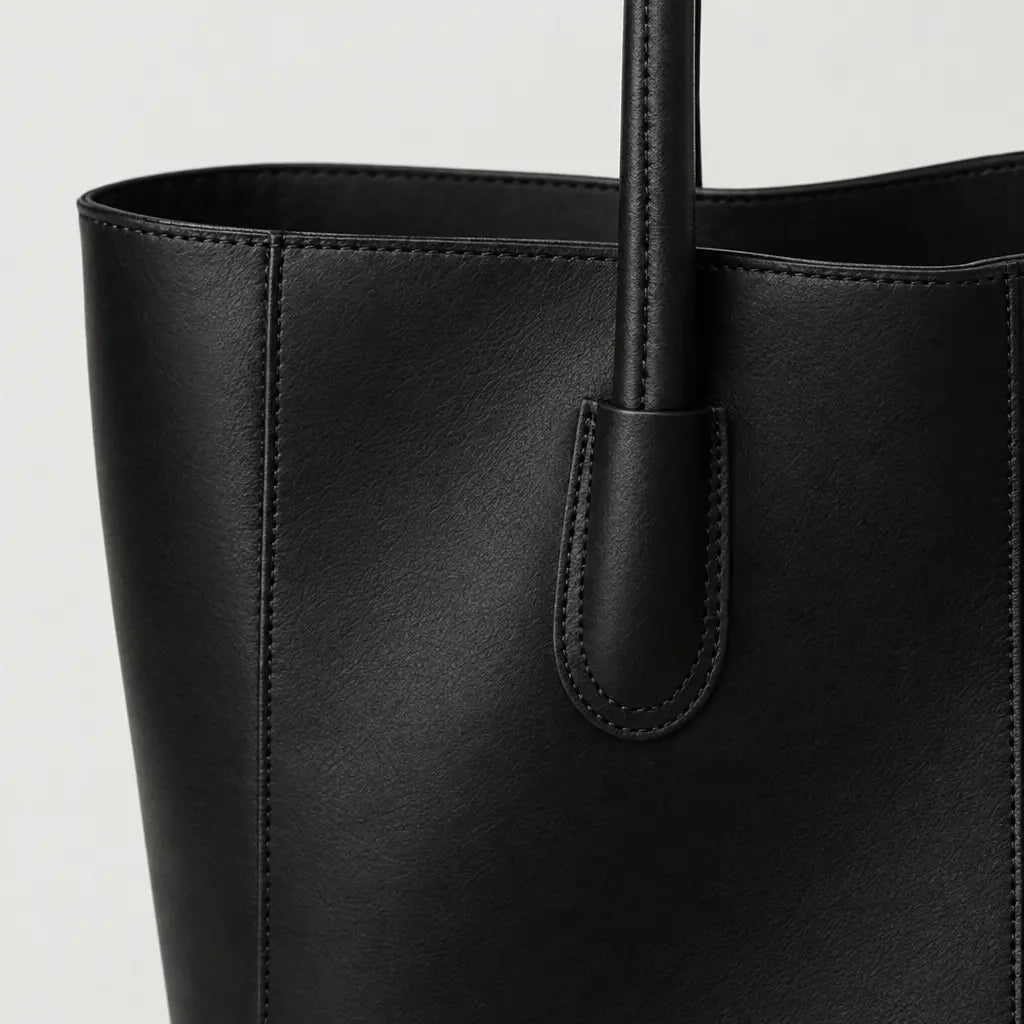 Sac cabas femme à ouverture large - noir