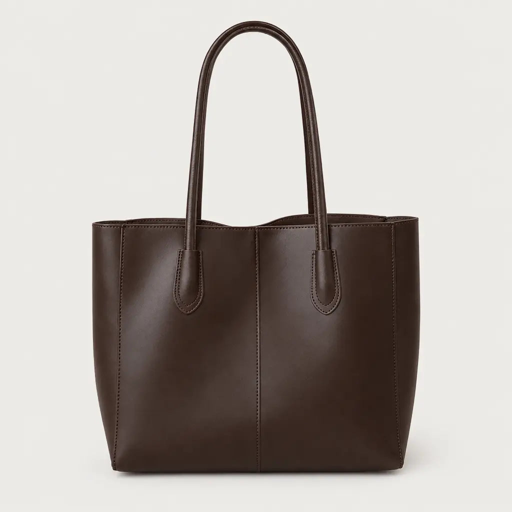 Sac cabas femme à ouverture large - cafe