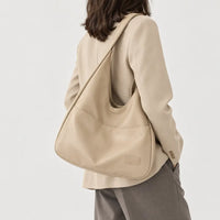 Sac cabas femme en cuir - beige