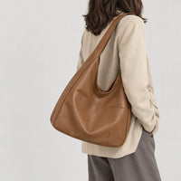 Sac cabas femme en cuir - marron clair