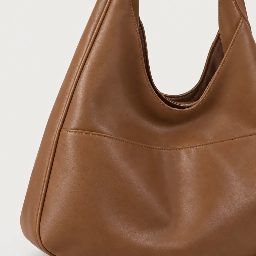 Sac cabas femme en cuir - marron clair
