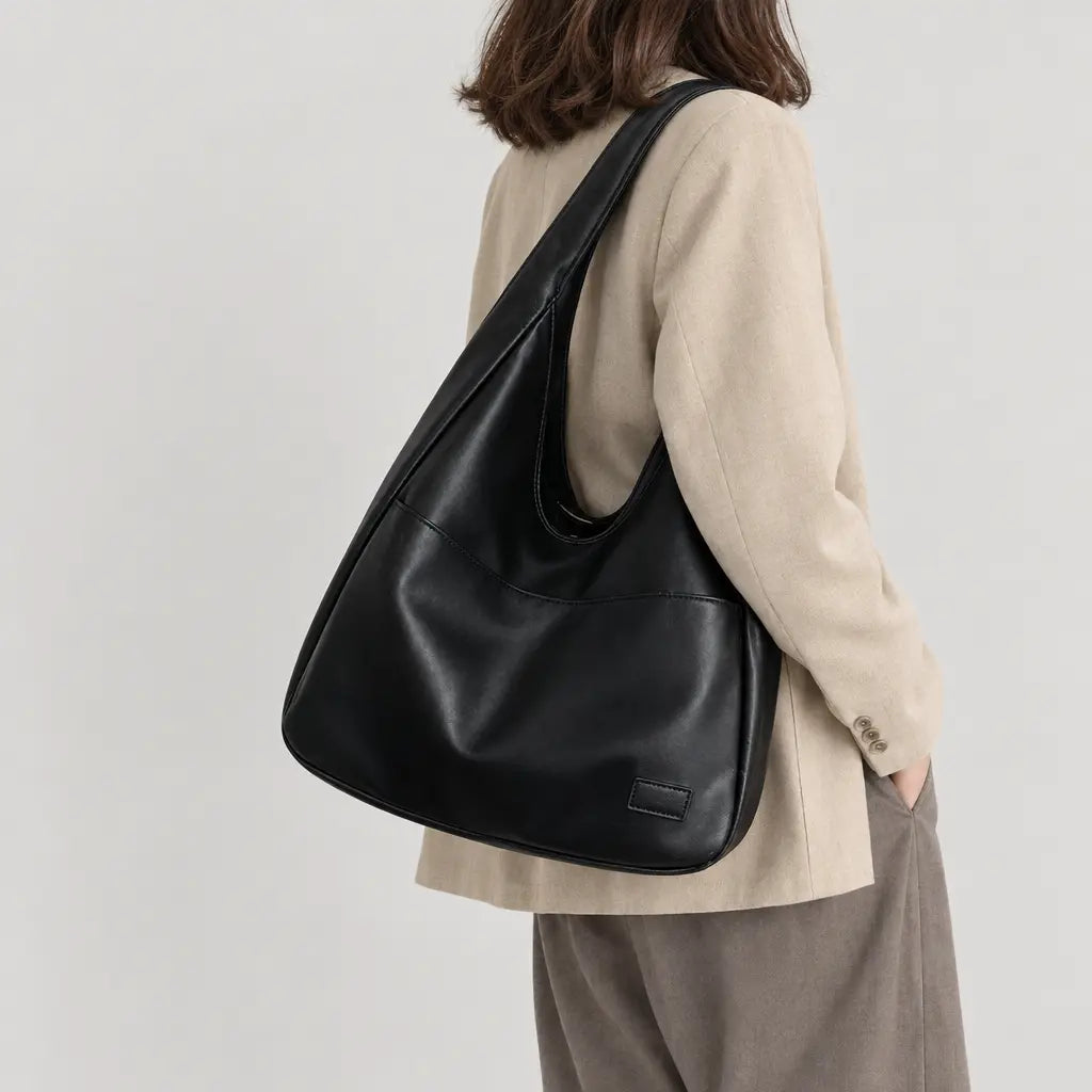 Sac cabas femme en cuir - noir