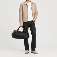 Sac à main carré en polyester - noir