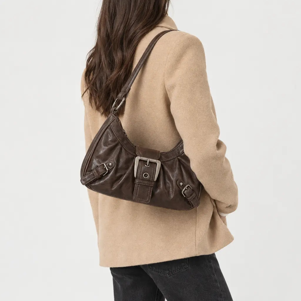 Sac à main femme à rivets - cafe