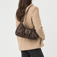 Sac à main femme à rivets - cafe