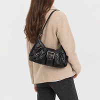Sac à main femme à rivets - noir