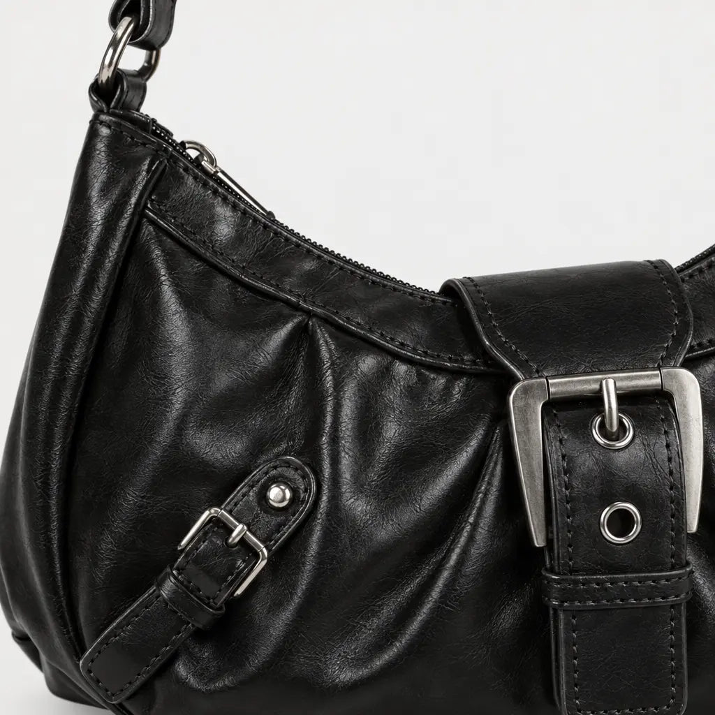Sac à main femme à rivets - noir