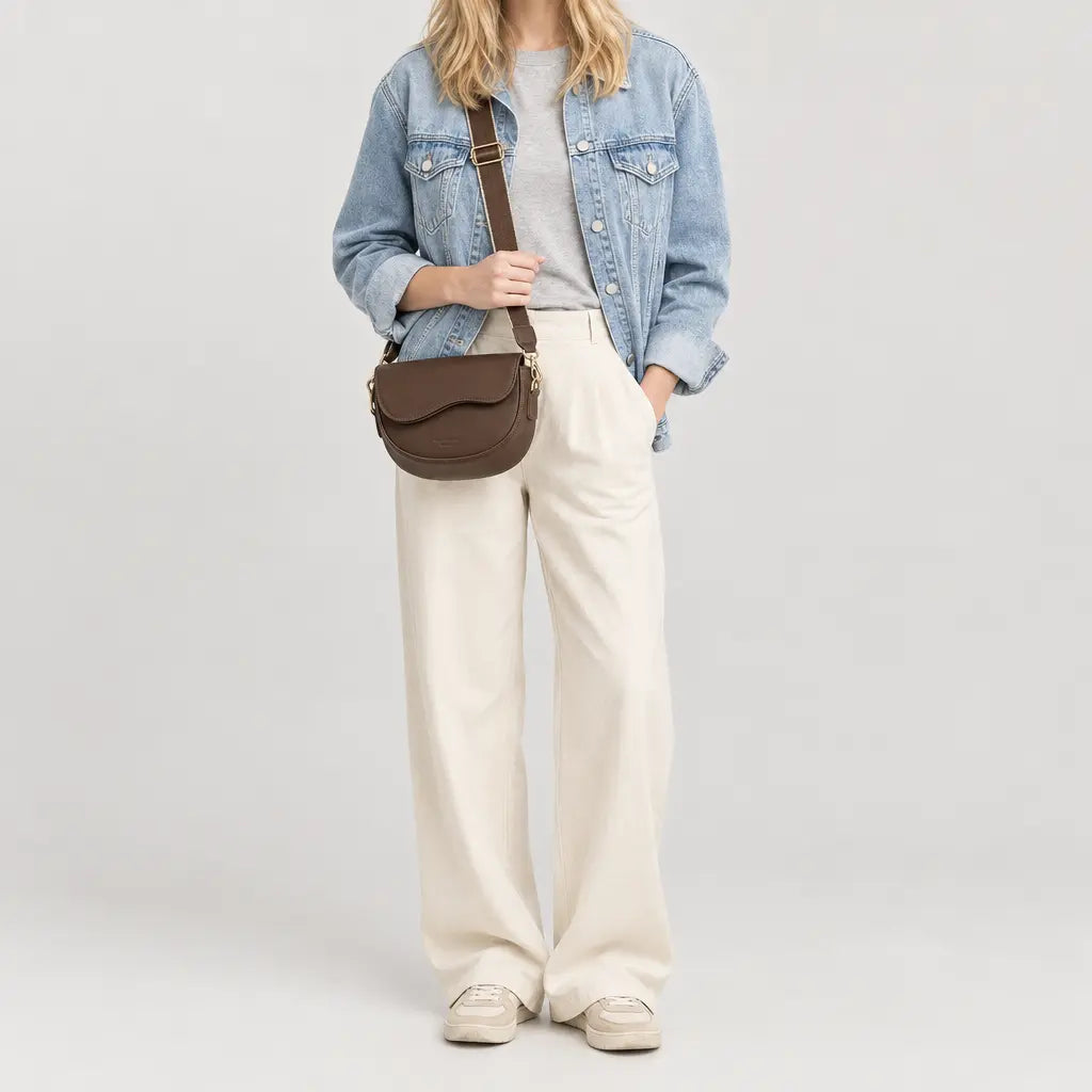 Sac à main femme en simili cuir - cafe