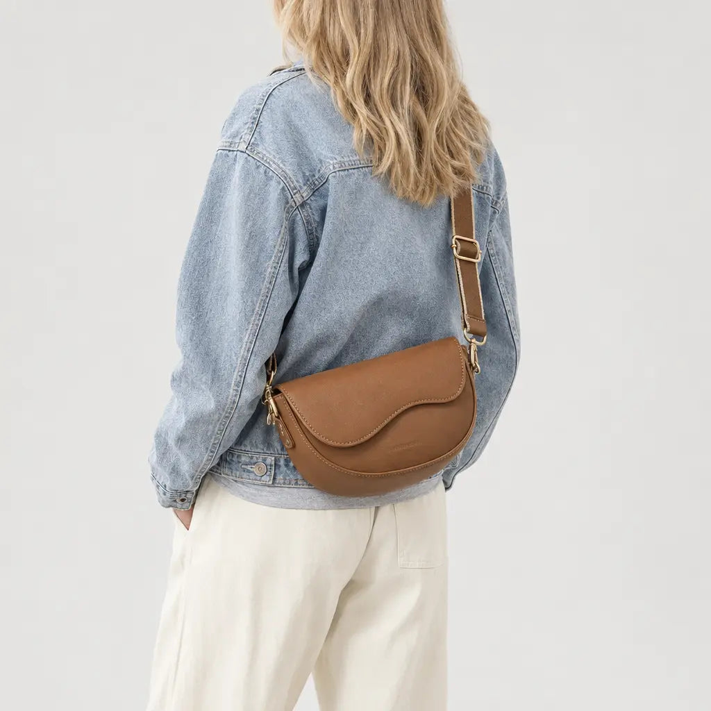 Sac à main femme en simili cuir - marron clair