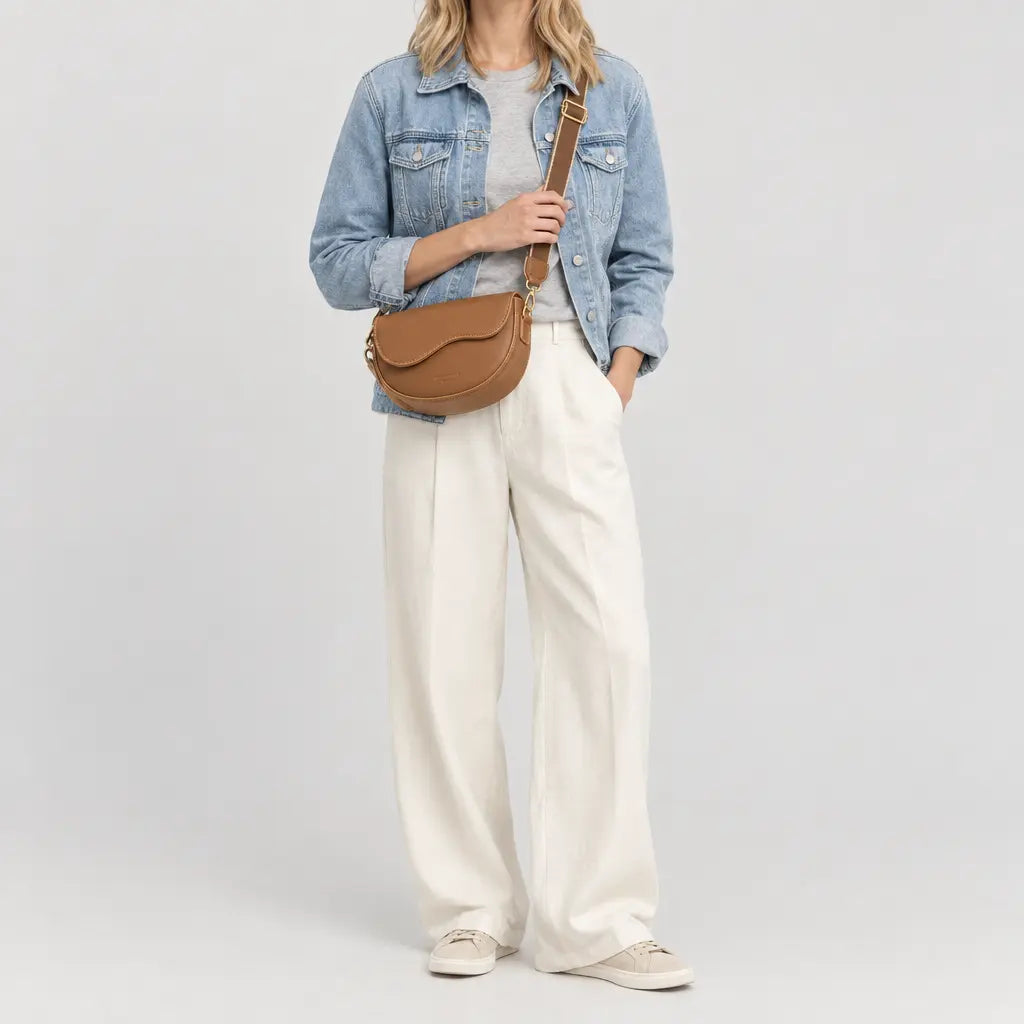 Sac à main femme en simili cuir - marron clair