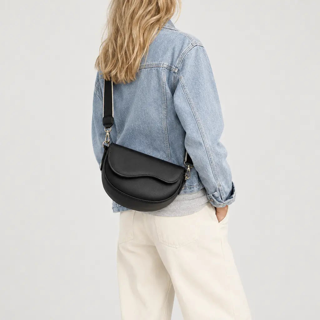 Sac à main femme en simili cuir - noir