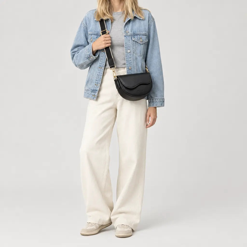 Sac à main femme en simili cuir - noir