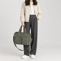 Sac bandoulière femme en velours côtelé - vert armee