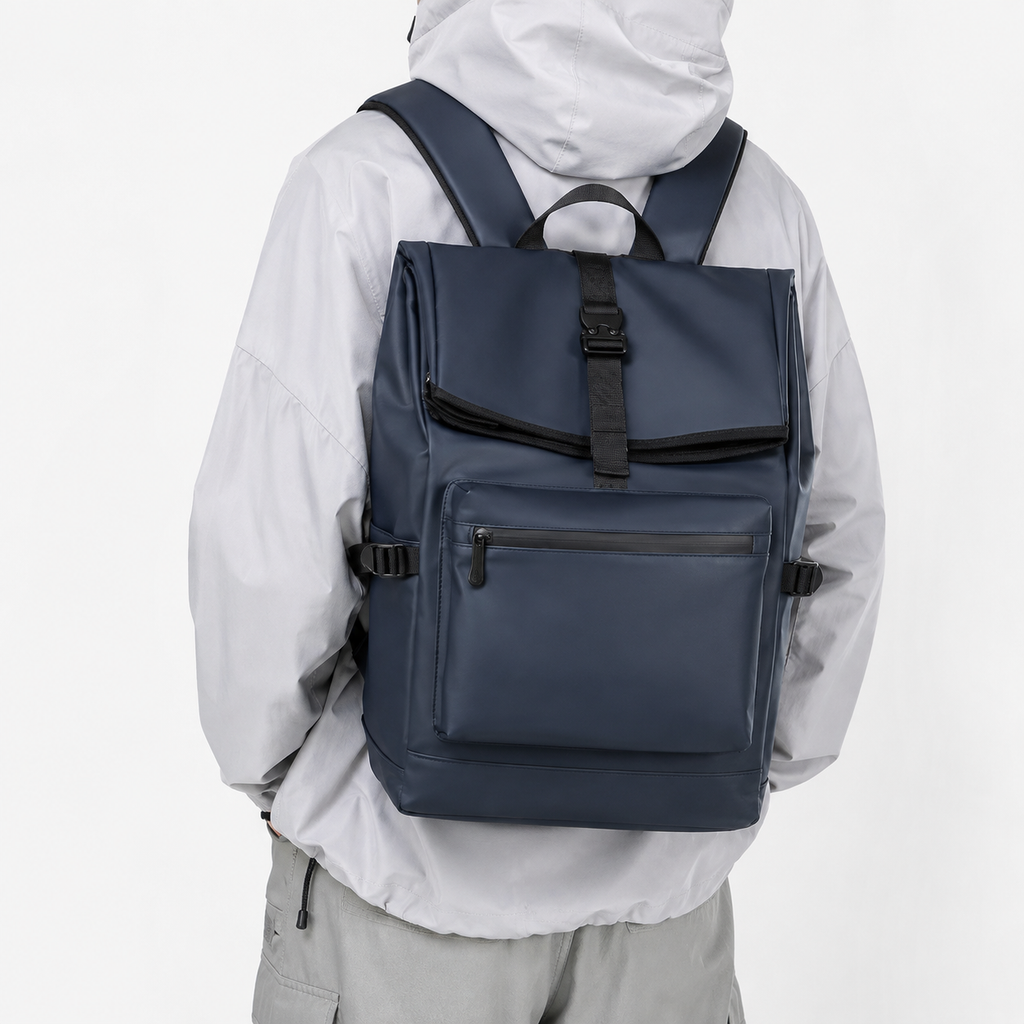 Sac à dos ordinateur homme à bretelles ergonomiques - bleu